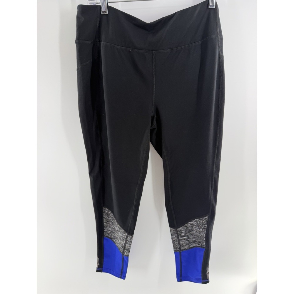 Tangerine Womens Activewear Pants XL Black Blue Crop Capri Skinny Yoga Stretch